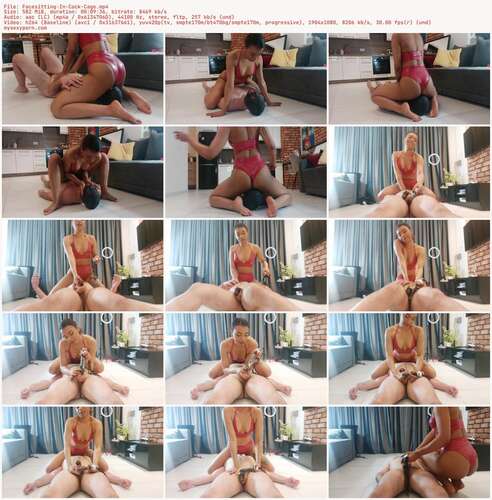 MahoganyQen - Facesitting In Cock Cage 1080p - Preview