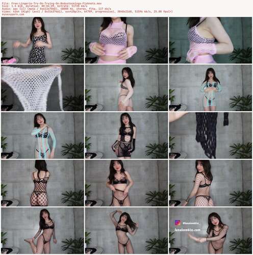 wasianbby20 - Free Lingerie Try On Trying On Bodystockings Fishnets 2160p - Preview