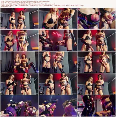 MahoganyQen - Just a Slut For Our Big Cocks Strap on POV in Latex Mahog 1080p - Preview