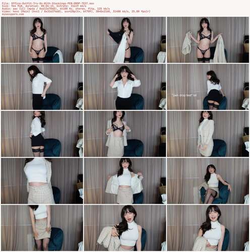 wasianbby20 - Office Outfit Try On With Stockings PEN DROP TEST 2160p - Preview