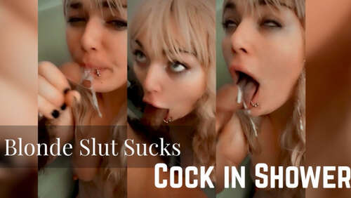 Lexxiblakk – Blonde Slut Sucks Cock in Shower 720p - Cover