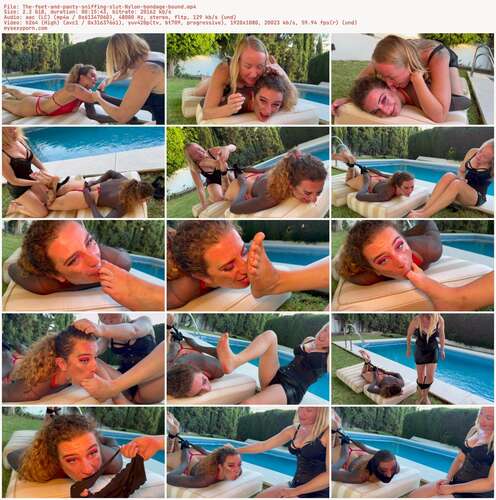 Mistress Noir - The feet and panty sniffing slut Nylon bondage bound 1080p - Preview