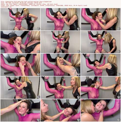 Mistress Noir - Submissive slut gets her hair pulled and her face slapped 1080p - Preview