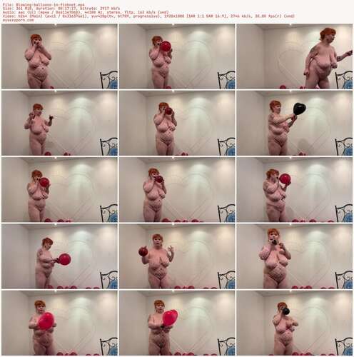 RoxanneMiller - Blowing balloons in fishnet 1080p - Preview