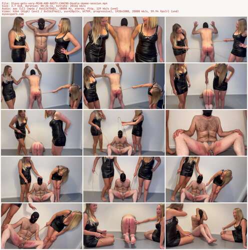 Mistress Noir - Slave gets very MEAN AND NASTY CANING Double domme session 1080p - Preview
