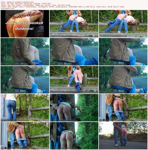 Spank Her 4 Real - Jamie is spanked outdoors 1080p - Preview
