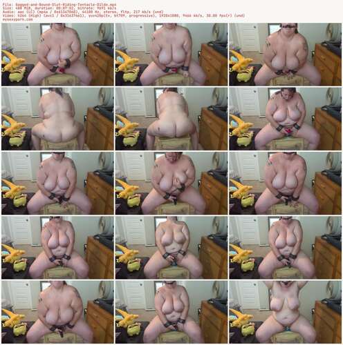 VioletWanderer - Gagged and Bound Slut Riding Tentacle Dildo 1080p - Preview