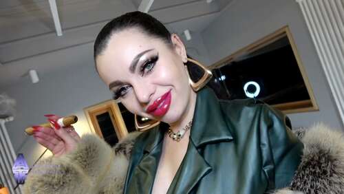 AnouschkaFemmeFatale – CIGAR SMOKING IN FUR AND LEATHER LEGGING 1080p - Cover