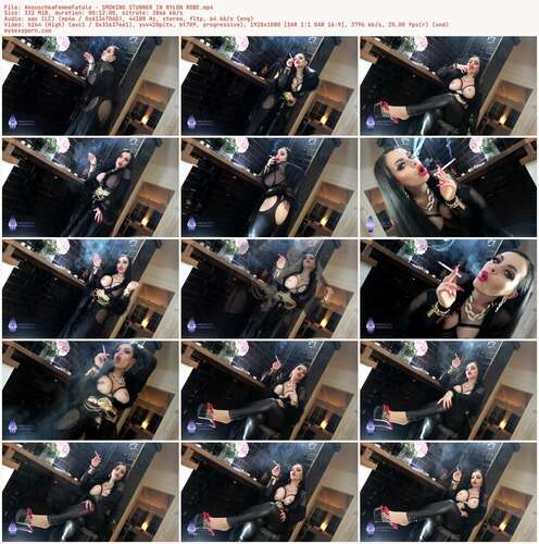 AnouschkaFemmeFatale - SMOKING STUNNER IN NYLON ROBE 1080p - Preview