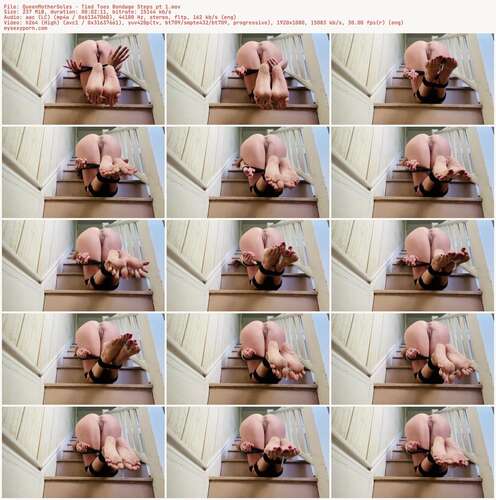 QueenMotherSoles - Tied Toes Bondage Steps Pt 1 1080p - Preview