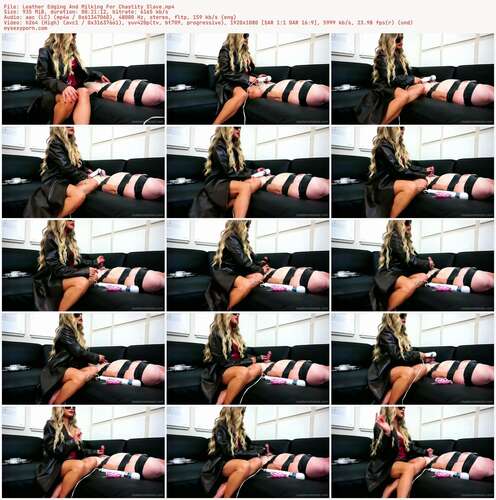 Madame Teeze - Leather Edging And Milking For Chastity Slave 1080p - Preview