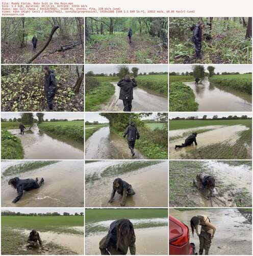 Wamgirlx - Muddy Fields, Rain Suit In The Rain 1080p - Preview