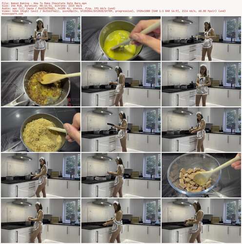 Wamgirlx - Naked Baking - How To Make Chocolate Date Bars 1080p - Preview