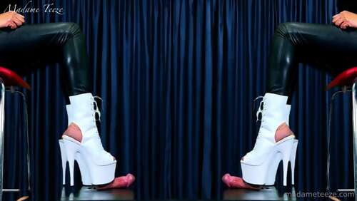 Madame Teeze – Shoejob In White Platform Peep Toe Booties 1080p - Cover