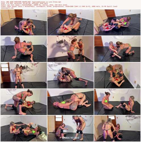 Tapered Physique - ONE HOUR MARATHON GRAPPLING! Taperedphysique Vs Lora Cross 1080p - Preview