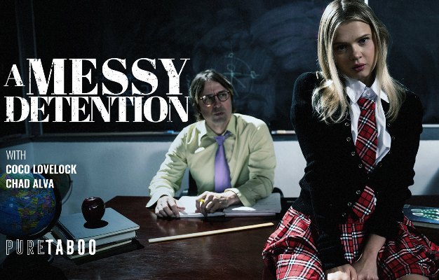 Coco Lovelock - A Messy Detention, is in detention, supervised by a grouchy teacher 4K UHD 2160p/FullHD 1080p